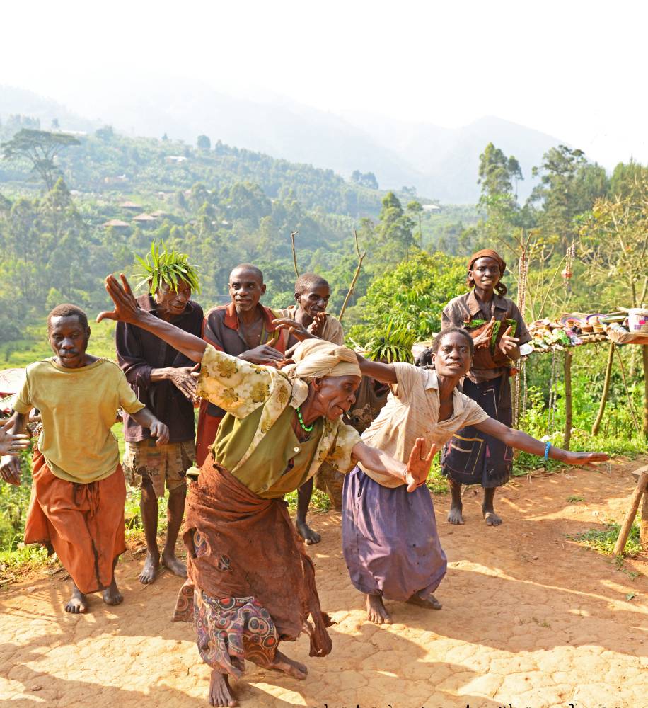 Lake Mutanda and the Virunga volcanoes